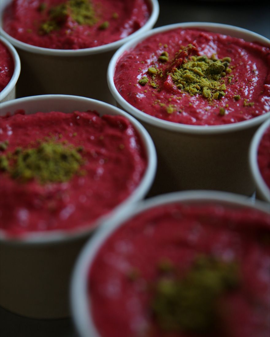 Fresh berry smoothie cups
