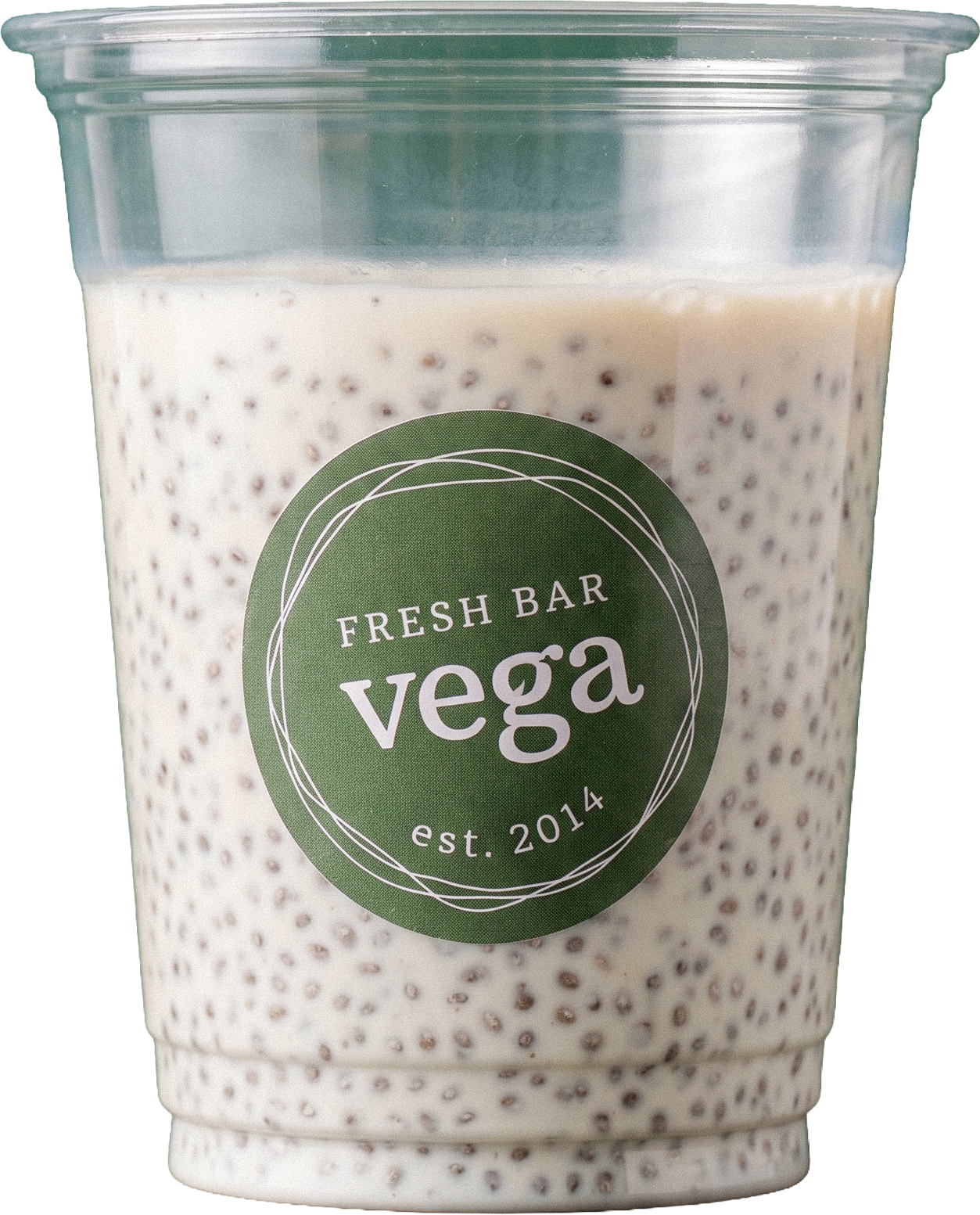 Vega chia pudding cup, half full